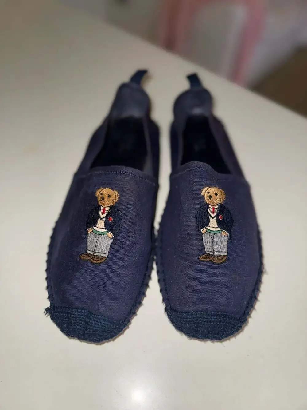 Polo Ralph Lauren Barron Polo Bear Canvas Espadrilles Navy Size 9D